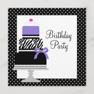 Invitation d'anniversaire de gâteau cupcake Zèbre