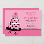 Invitation d'anniversaire de gâteau d'étoile de (Devant / Derrière)