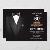Invitation d'anniversaire de Gentleman (Devant / Derrière)