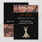 Invitation d'anniversaire de girafe (Devant / Derrière)