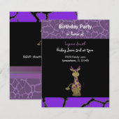 Invitation d'anniversaire de girafe (Devant / Derrière)