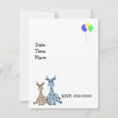 Invitation d'anniversaire de girafe animal (Dos)