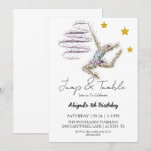 Invitation d'anniversaire de Girl Gymnastic (Devant / Derrière)