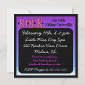 Invitation d'anniversaire de Girls Rock (Dos)