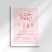 Invitation d'anniversaire de glace à la crème
