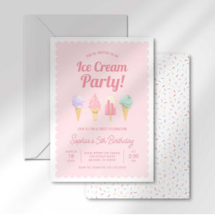 Invitation d'anniversaire de glace à la crème