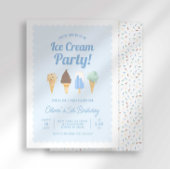 Invitation d'anniversaire de glace à la crème