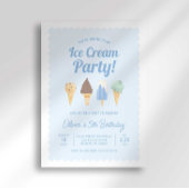Invitation d'anniversaire de glace à la crème