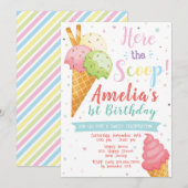 Invitation d'anniversaire de glace. Douce célébrat (Devant / Derrière)
