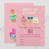 Invitation d'anniversaire de glace « Here’s the Sc (Devant / Derrière)