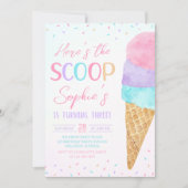 Invitation d'anniversaire de glace Here's the Scoo (Devant)