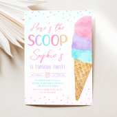 Invitation d'anniversaire de glace Here's the Scoo