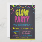 Invitation d'anniversaire de Glow Party (Devant)