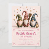 Invitation d'anniversaire de gnome de conte de fée (Devant)