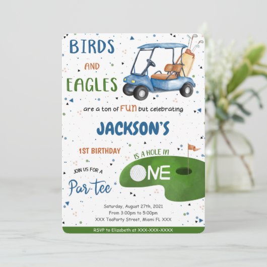 Invitation d'anniversaire de golf (Debout devant)