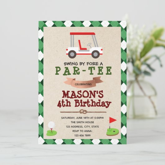Invitation d'anniversaire de golf (Debout devant)