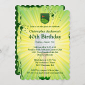 Invitation d'anniversaire de golf. (Devant / Derrière)