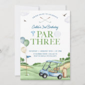 Invitation d'anniversaire de golf, 3e anniversaire (Devant)