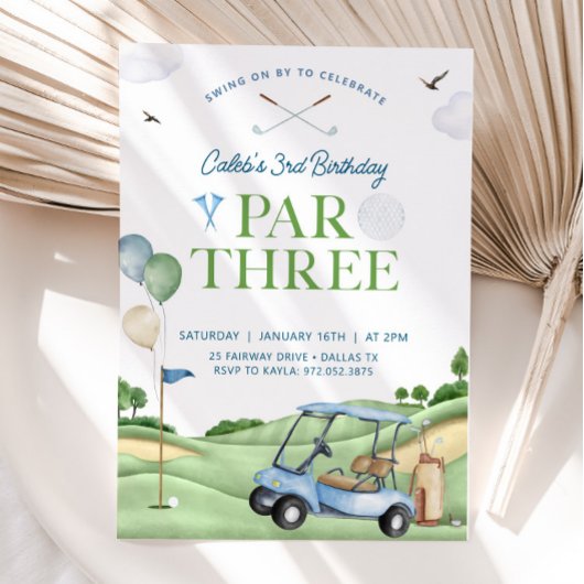 Invitation d'anniversaire de golf, 3e anniversaire