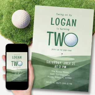 Invitation d'anniversaire de golf aquarelle pour d