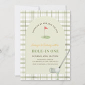 Invitation d'anniversaire de golf avec un trou en  (Devant)