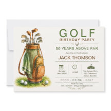 Invitation d'anniversaire de golf Country Club