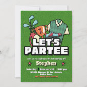 Invitation d'anniversaire de golf - Faisons la fêt (Devant)