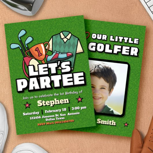 Invitation d'anniversaire de golf - Faisons la fêt