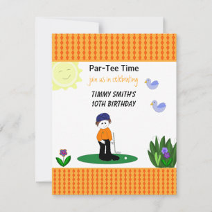 Invitation d'anniversaire de golf fantaisiste
