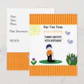 Invitation d'anniversaire de golf fantaisiste (Devant / Derrière)
