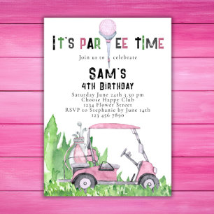 Invitation d'anniversaire de golf Golf Par-tee d'a