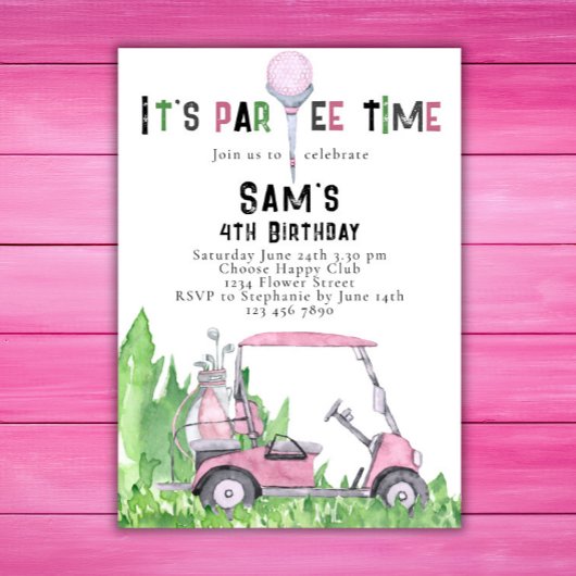 Invitation d'anniversaire de golf Golf Par-tee d'a