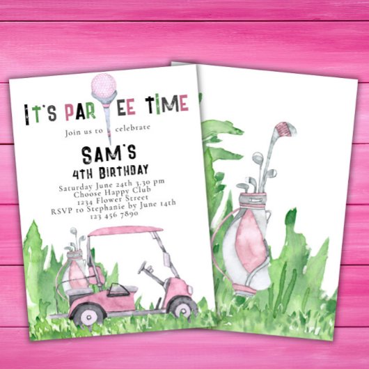 Invitation d'anniversaire de golf Golf Par-tee d'a