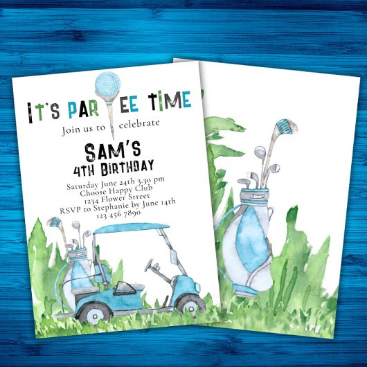 Invitation d'anniversaire de golf Golf Par-tee d'a