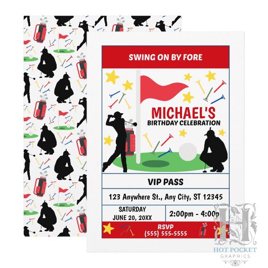 Invitation d'anniversaire de golf (Hommes)