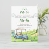 Invitation d'anniversaire de golf Let's Par Tee (Debout devant)