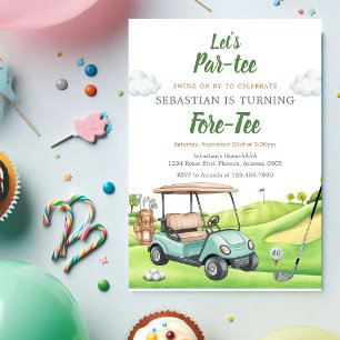 Invitation d'anniversaire de golf Let's Par Tee