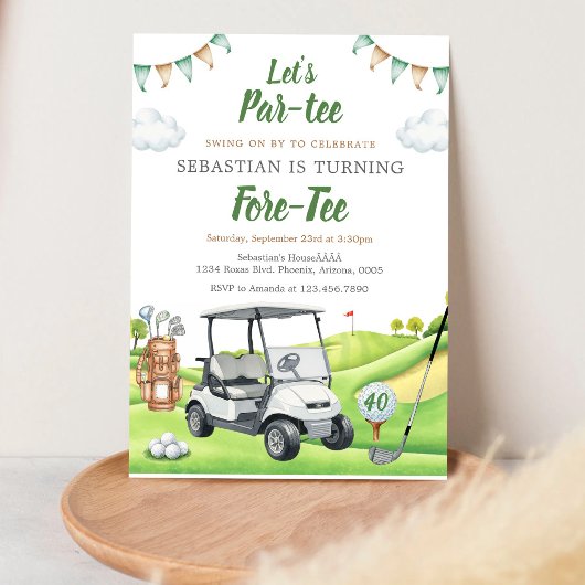 Invitation d'anniversaire de golf Let's Par Tee
