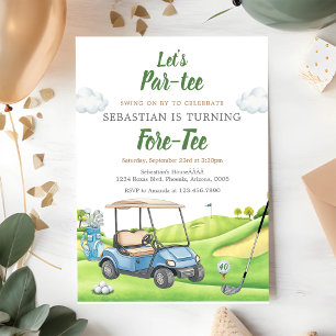 Invitation d'anniversaire de golf Let's Par Tee