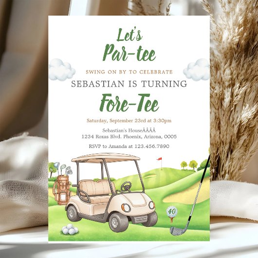 Invitation d'anniversaire de golf Let's Par Tee