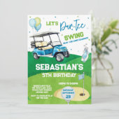 Invitation d'anniversaire de golf Let's Par Tee (Debout devant)