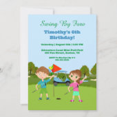 Invitation d'anniversaire de golf mini-putt pour e (Devant)