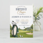 Invitation d'anniversaire de golf moderne personna (Debout devant)