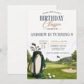 Invitation d'anniversaire de golf moderne personna (Devant / Derrière)