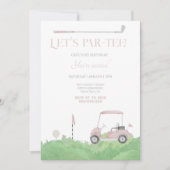 Invitation d'anniversaire de golf par tee rose (Devant)