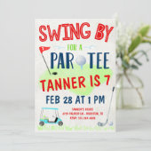 Invitation d'anniversaire de golf pour enfants (Debout devant)