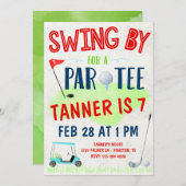 Invitation d'anniversaire de golf pour enfants (Devant / Derrière)