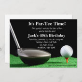 Invitation d'anniversaire de golf pour homme (Devant / Derrière)