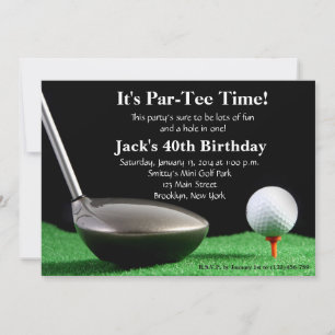 Invitation d'anniversaire de golf pour homme