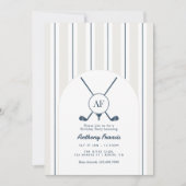 Invitation d'anniversaire de golf préppy monogramm (Devant)